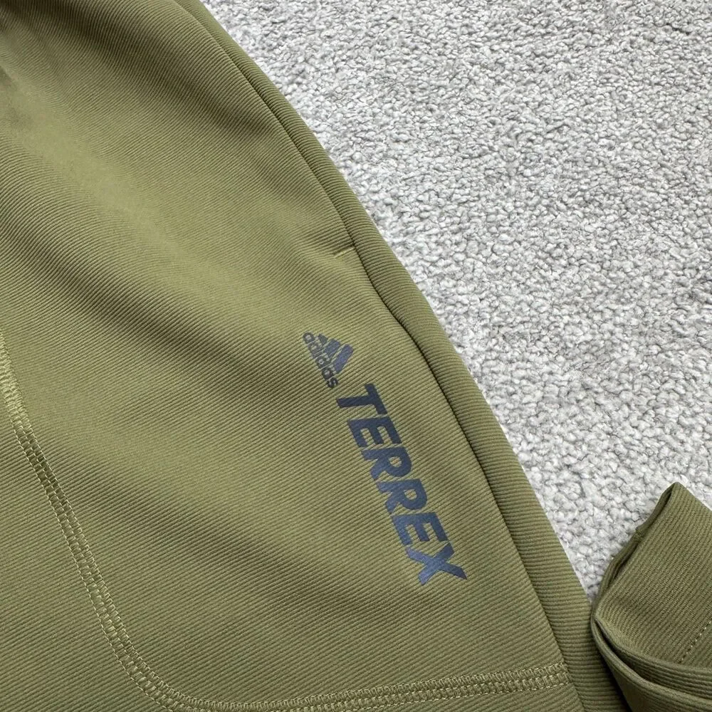 Adidas Terrex Active Track Pants Mens Small Olive Green Elastic Waist Athletic